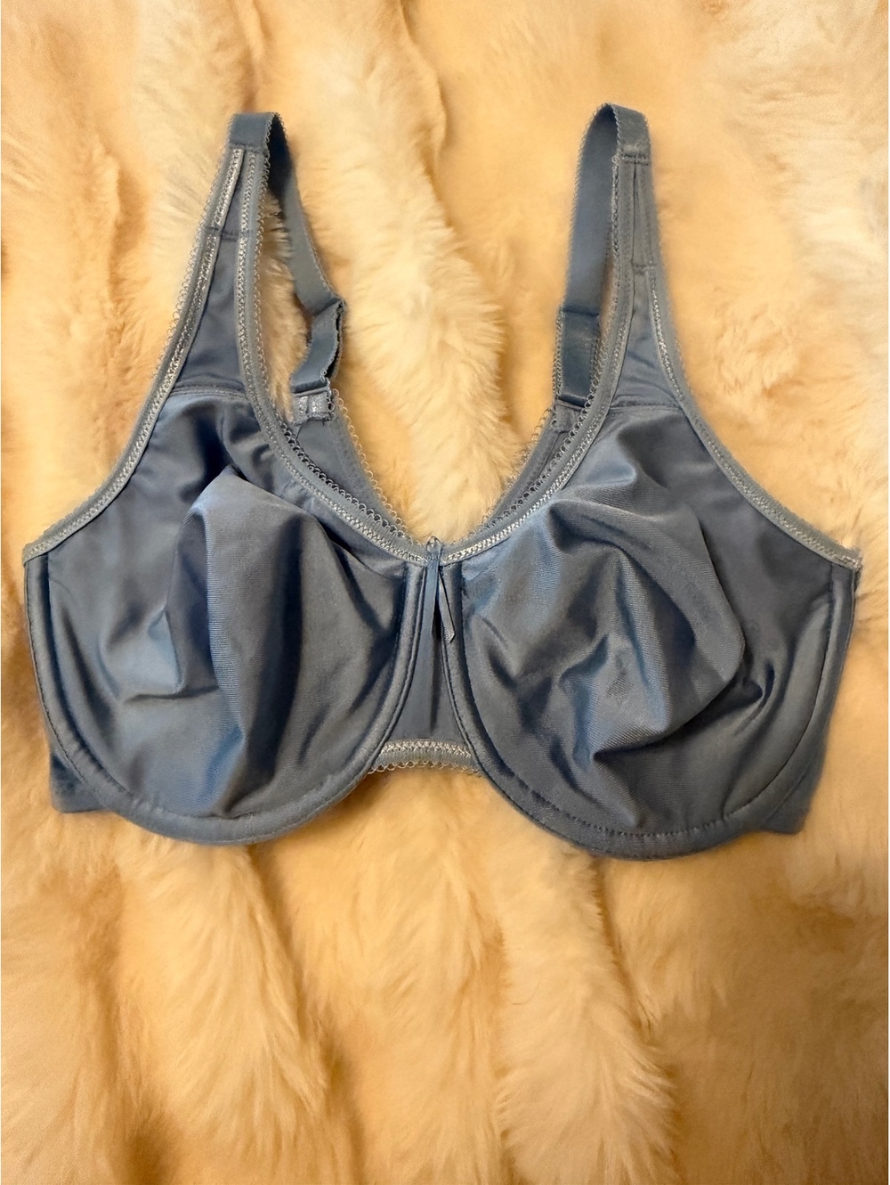 Wacoal Blue Underwire Full Coverage Bra Size 34DD Made in Dominican Republic